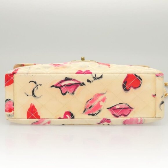 CHANEL Matelasse Chain Shoulder Bag Vinyl Coating White Gold CC Auth 1 - Picture 12 of 15